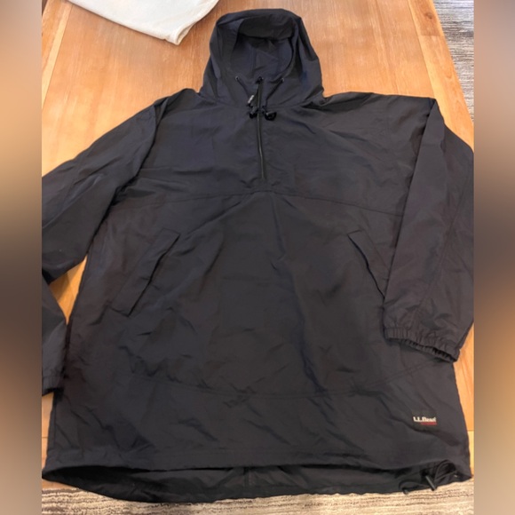 L.L. Bean Other - L.L. Bean Men’s Black Pullover Hooded Rain Jacket Size Large tall